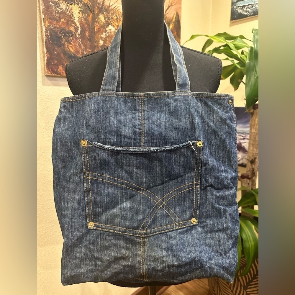 Vintage Denim Tote Bag By Bath & Body Works - Shopping Bag - Blue Jean Bag